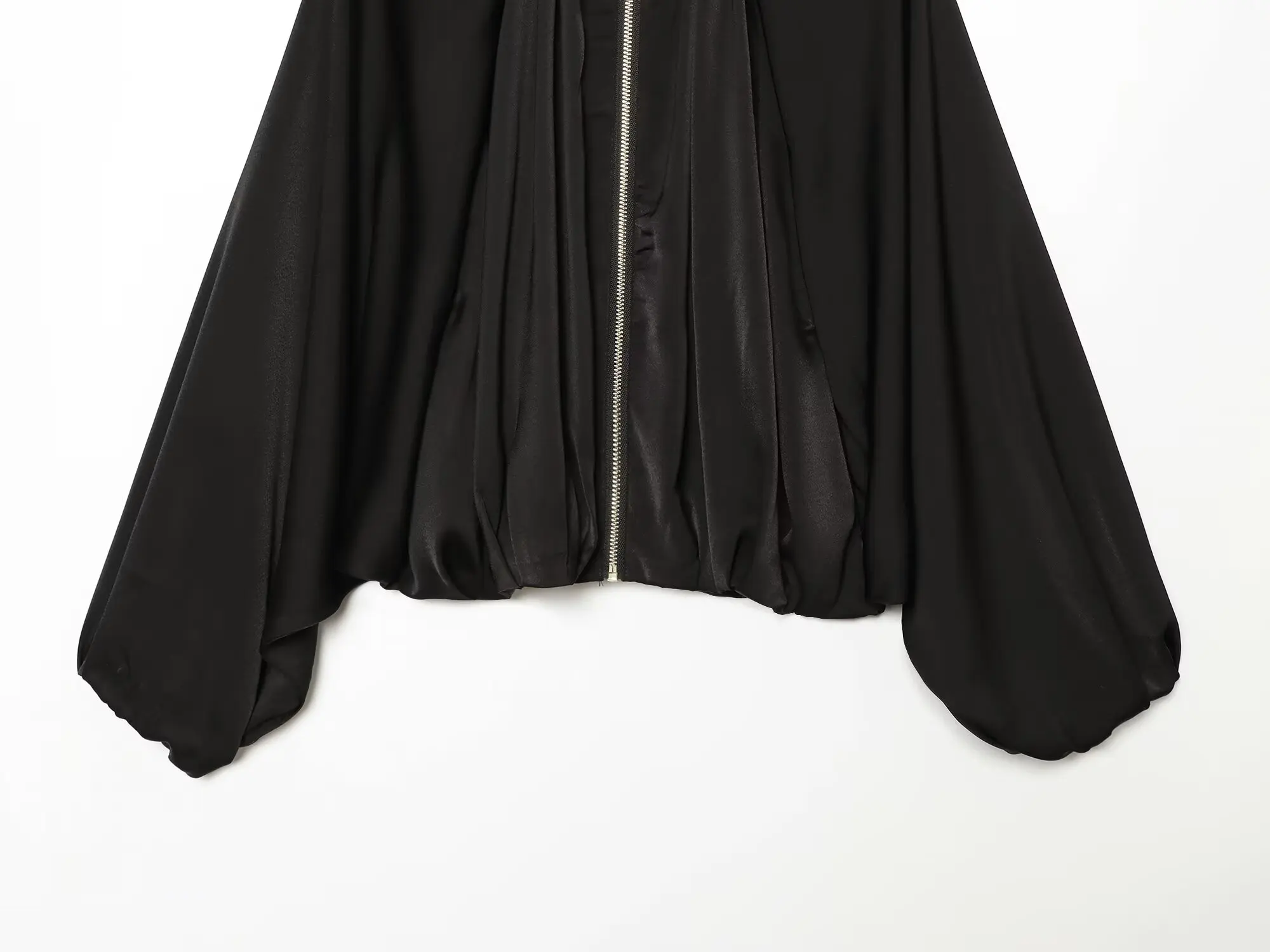 KONDALA Damen Casual Satin Bomberjacke Trendige High-Street Reißverschlussjacke Neu 2026 Frühherbst Elegante Schicke Puffärmel-Jacke – Detail 40