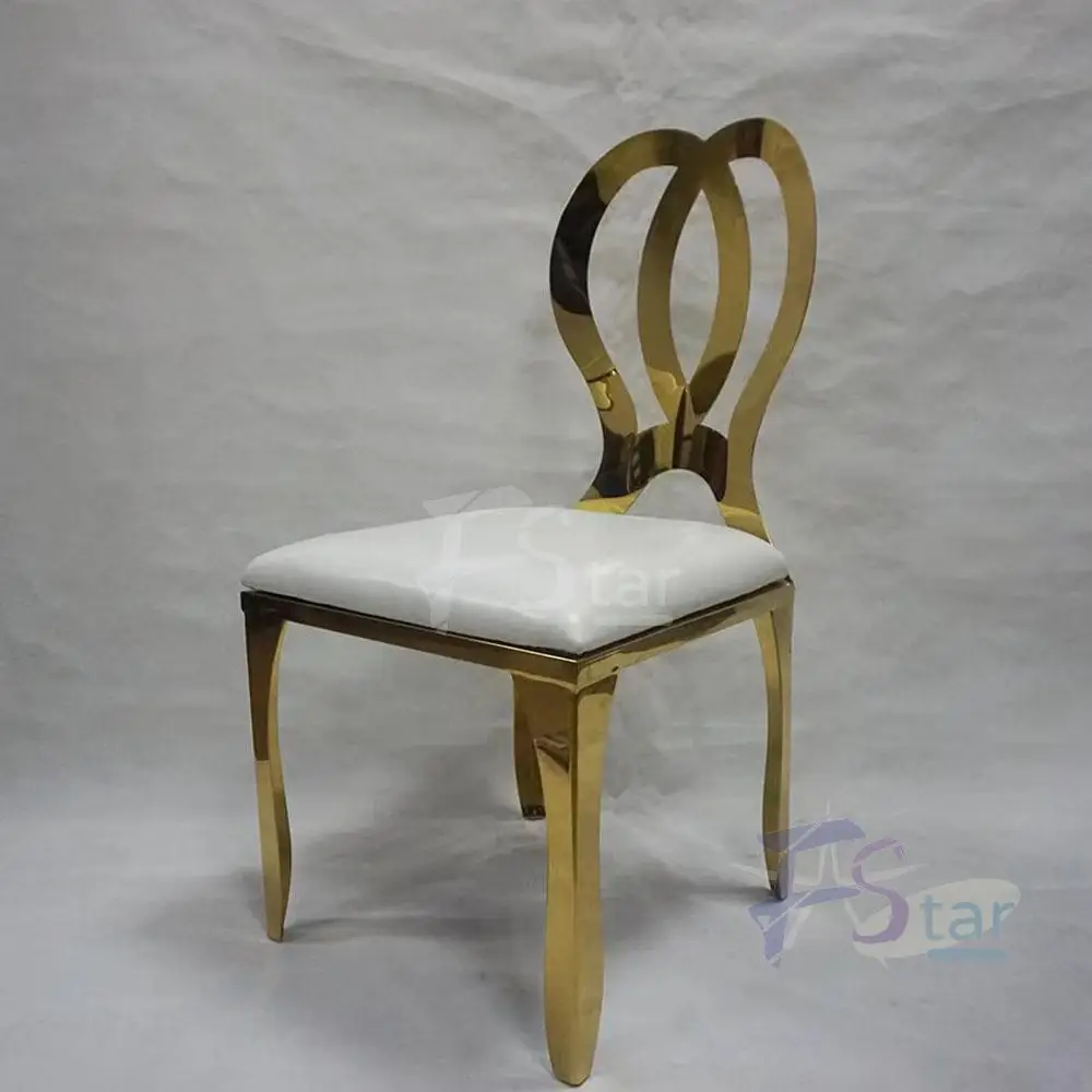 Flower Back Gold Legs Modern Metal Stainless Steel Dining Chair No reviews yet