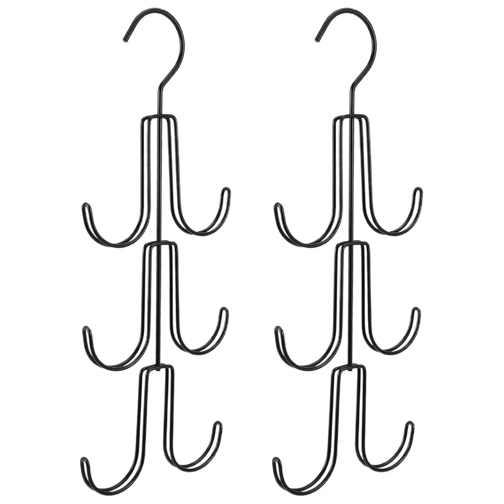 

2 pcs Black Handbag Purse Organizer Hooks Storage Rack Closet Wardrobe Hanger Bag Purse Hanger Holder Space Saving