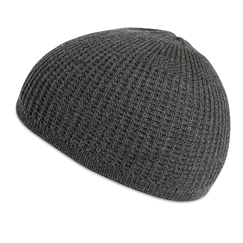

Новая однотонная кепка Kufi, дышащая повседневная шапка, вязаная крючком вязаная шапка для мужчин