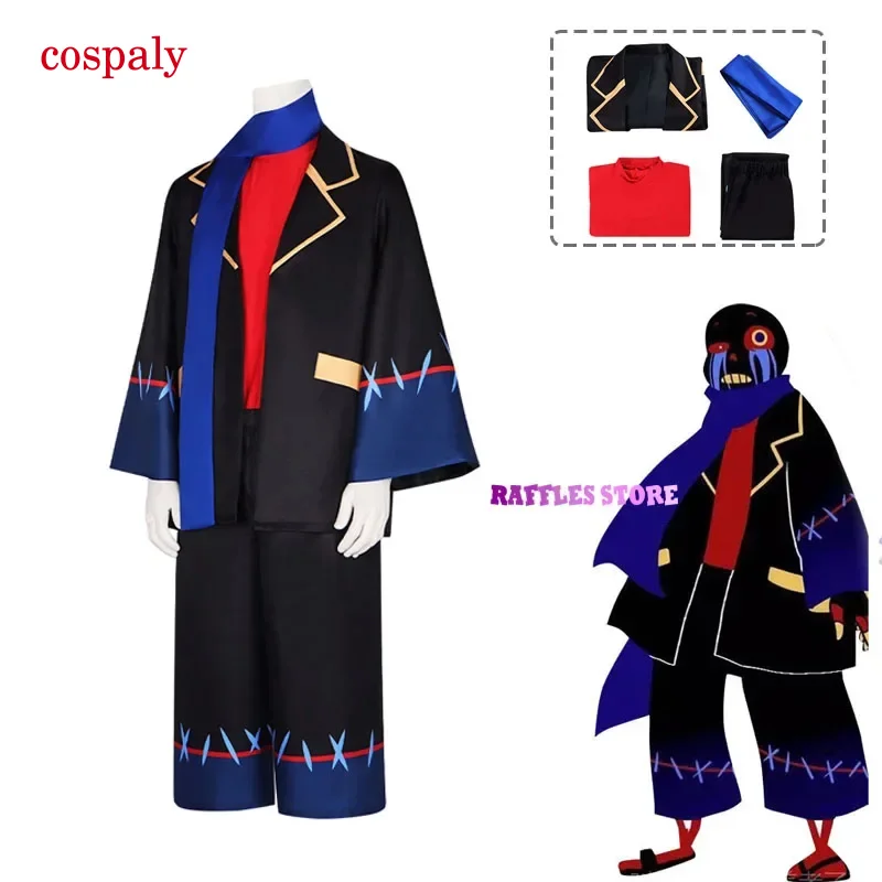 Anime Undertale Error Sans Cosplay Costume Adult Men'S Game Set Scarf Halloween Party Uniform Clothing Black Suit Ghost