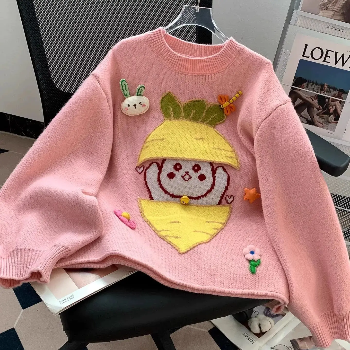 

Autumn and winter new style gentle v-neck temperament pure lust hot girl slim long-sleeved sweater tops for women