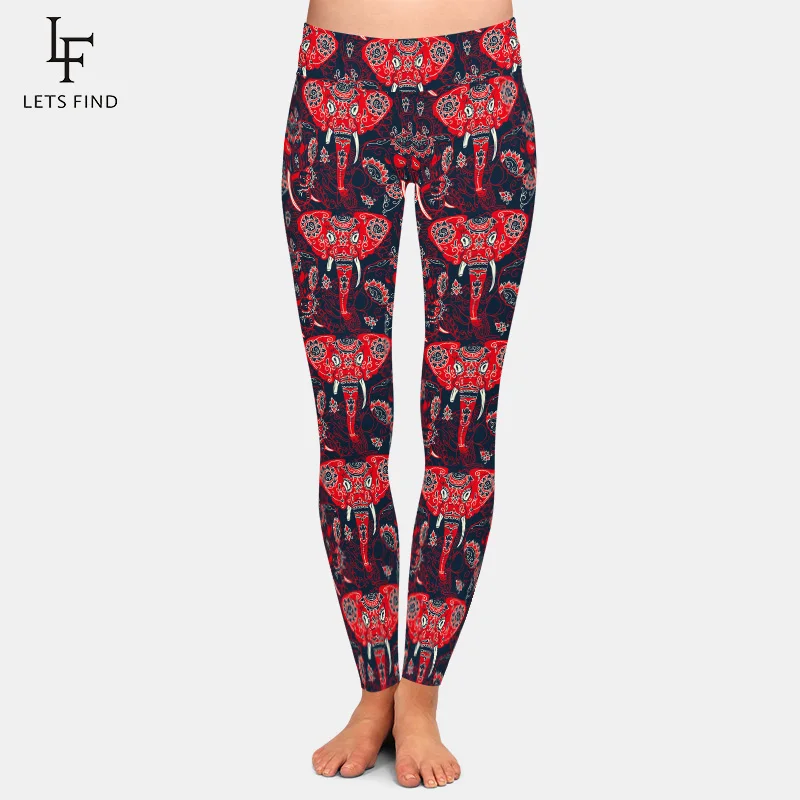 

New Animal Print Elephant Print High Waist Women Leggings High Elastic High Quality Milk Silk Casual Leggings