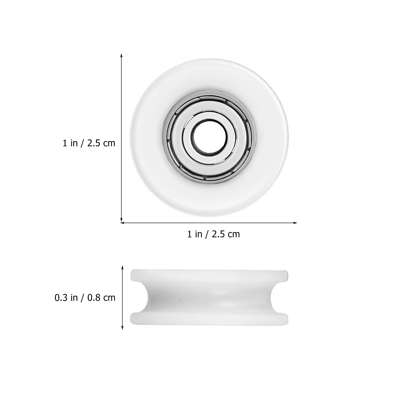 4 قطعة عجلة النايلون الأبيض U الأخدود تحمل الأسطوانة ل انزلاق الباب نافذة درج الأجهزة عملية سلسة هادئة انزلاق الباب