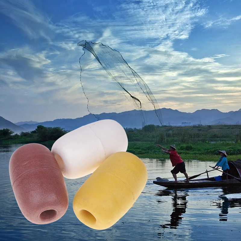 2Pcs 7x11CM Oval Deep Water Fishing Net Buoy Float Foam Crab Pot Marker Drift Anchor Rope Floating Marker for Tackle