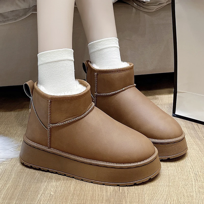 Plus Size 42 Thicken Plush Snow Boots Women 2026 Waterproof Thick Bottom Winter Boots Woman Slip On Warm Cotton Padded Shoes view 6