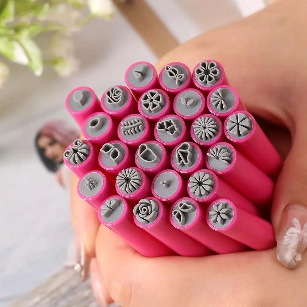 26 In 1 Nail Art Stamp Pen Handicraft Multiple Patterns Flowers/butterfly/rose NailTemplate DIY Nail Painting Tool For Beginners