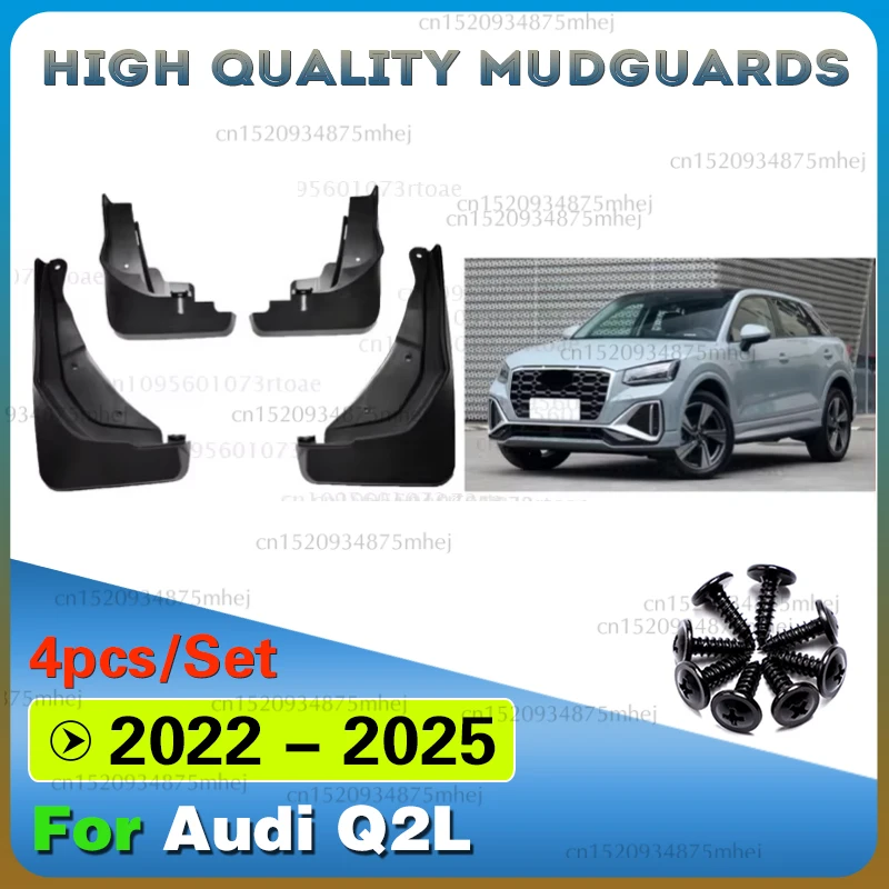 Mudguards Mud Flaps Anti-Snow Anti-Sand Splash Front Rear Mudflaps Guard Auto Accessories 4pcs For Audi Q2L 2022 2023 2024 2025