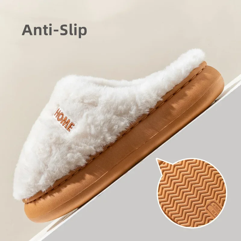 Nieuwe Mannen Harige Slippers Vrouwen Warme Slipper Indoor Winter Pluizige Schoenen Koppels Thuis Vloer Antislip Pluche Slides Slaapkamer schoenen