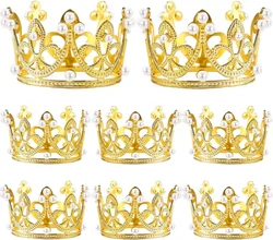 5/25pcs Mini Golden Plastic Crown for Craft Decoration Cake Decor Princess Queen Crown Party Wedding Pearl Crown