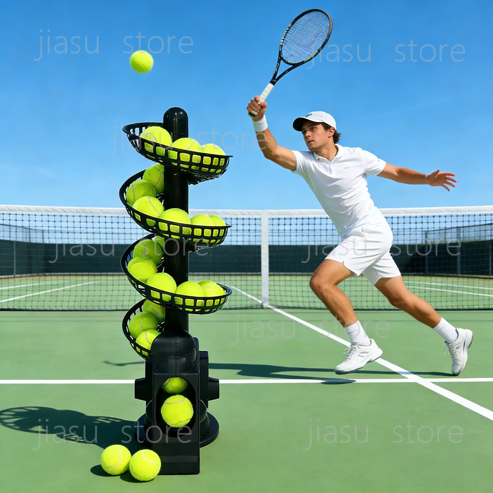 New Upgrade Portable Tennis Ball Machine Multi-Track Splicing Ultra-Long Battery Life 3 Ball Launch Modes