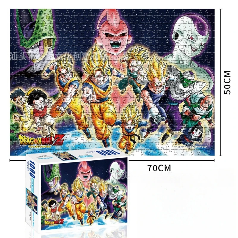 Dragon Ball rysunek puzzle papierowe Anime Cartoon dorosłe dzieci zmontowane Puzzle kolekcja zabawek Home Decor X-Mas prezent urodzinowy zabawki