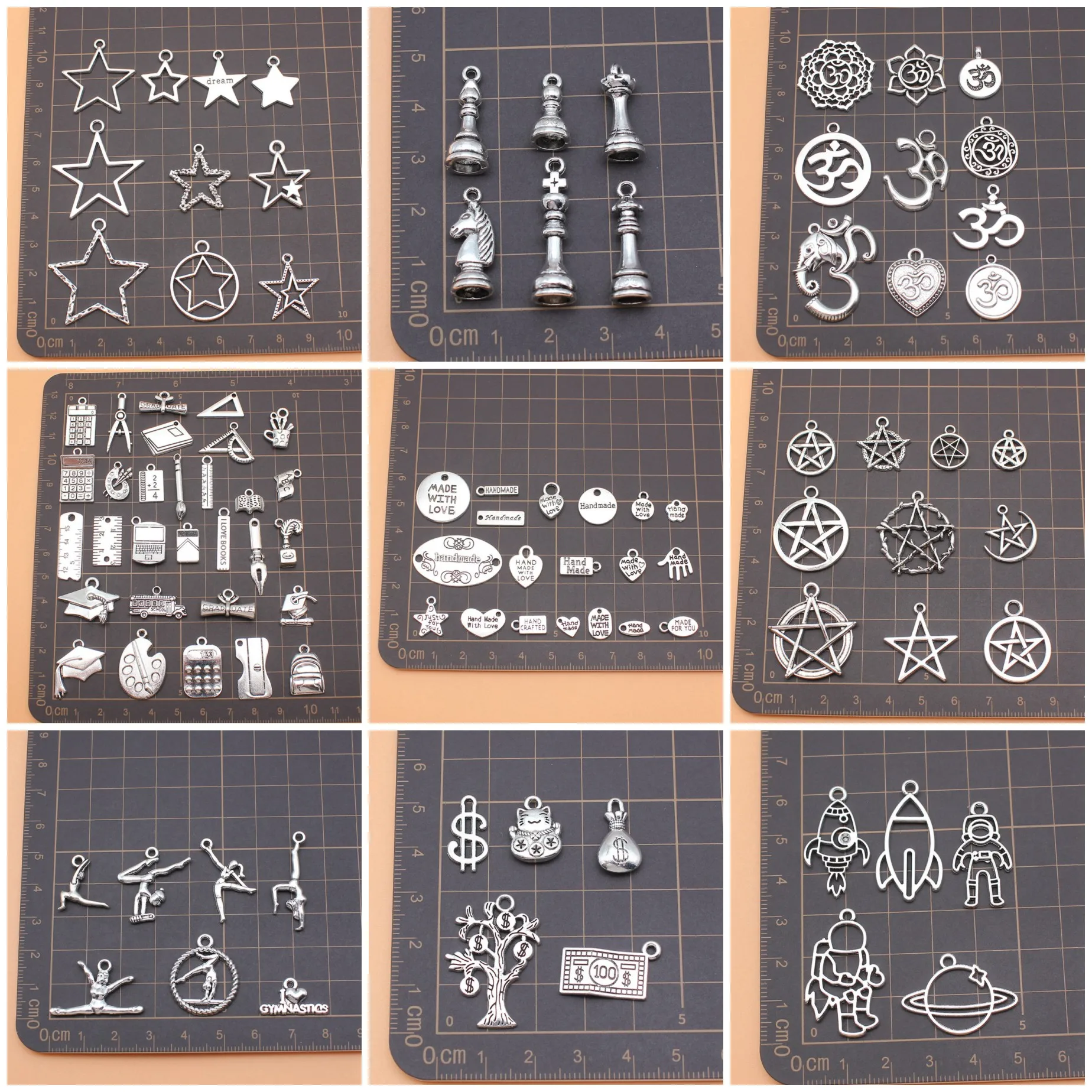 Vintage Study Sports Mixed Pattern Charms Pendant Bulk Jewelry Set Charms For Jewelry Making Bracelet Necklace DIY Craft Bulk