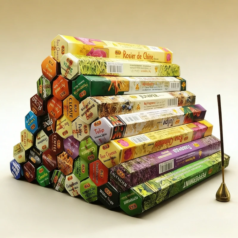 20 Sticks Indian Incense Assorted Scents Lavender Sage Sea Breeze Love for Meditation Yoga Aromatherapy Home Purifying Gift