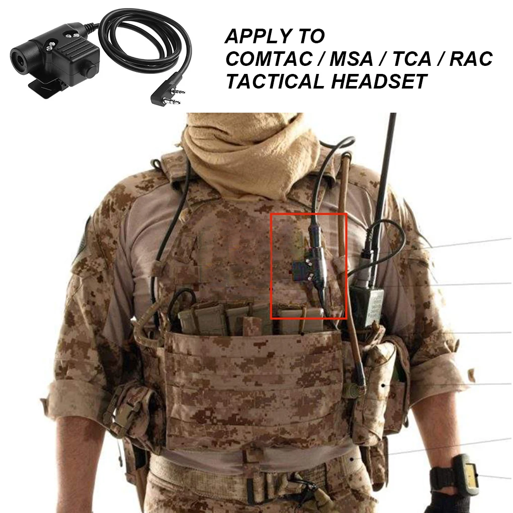 PTT Headset Tactical U94 Walkie Talkie Solid Interphone Replacement for COMTAC  MSA TCA  RAC Headsets 13.1x9.3x4