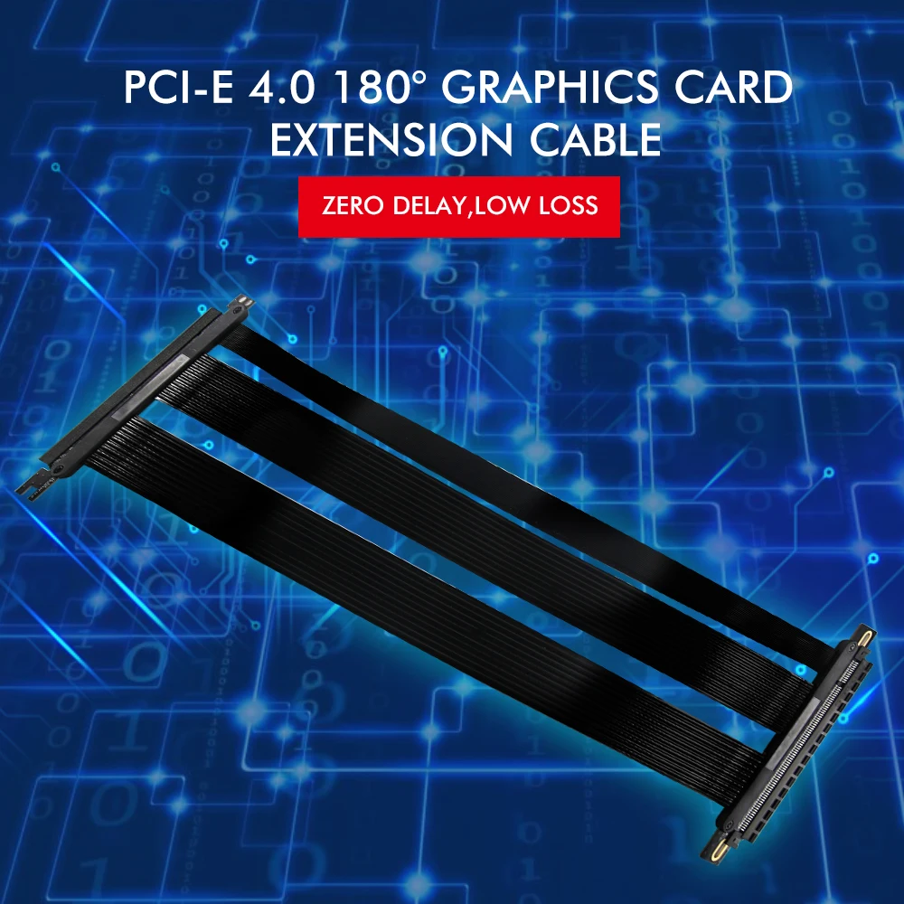 Pcie Extension Cable 180 degree pcie Riser Cable 16x Pci-E 16X Flexible Extension Cable 50cm