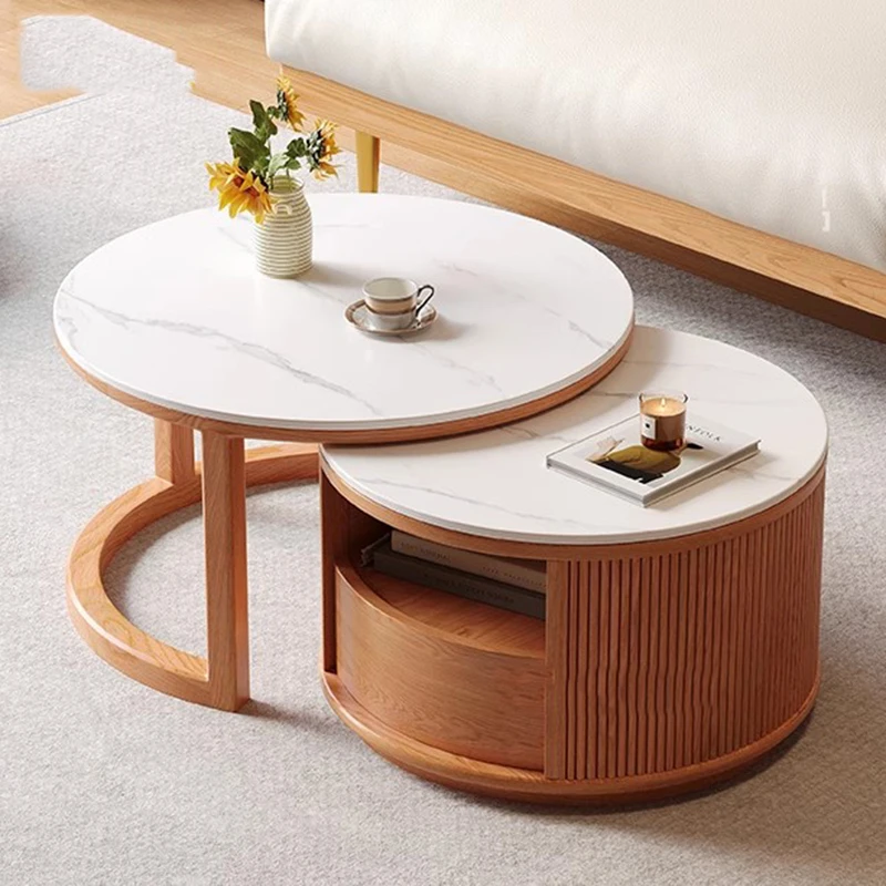 Rustic Modern Coffee Table Designer Wood Drawer Unique Luxury Coffee Table Space Saving Design Mesa Centro Furniture For Home