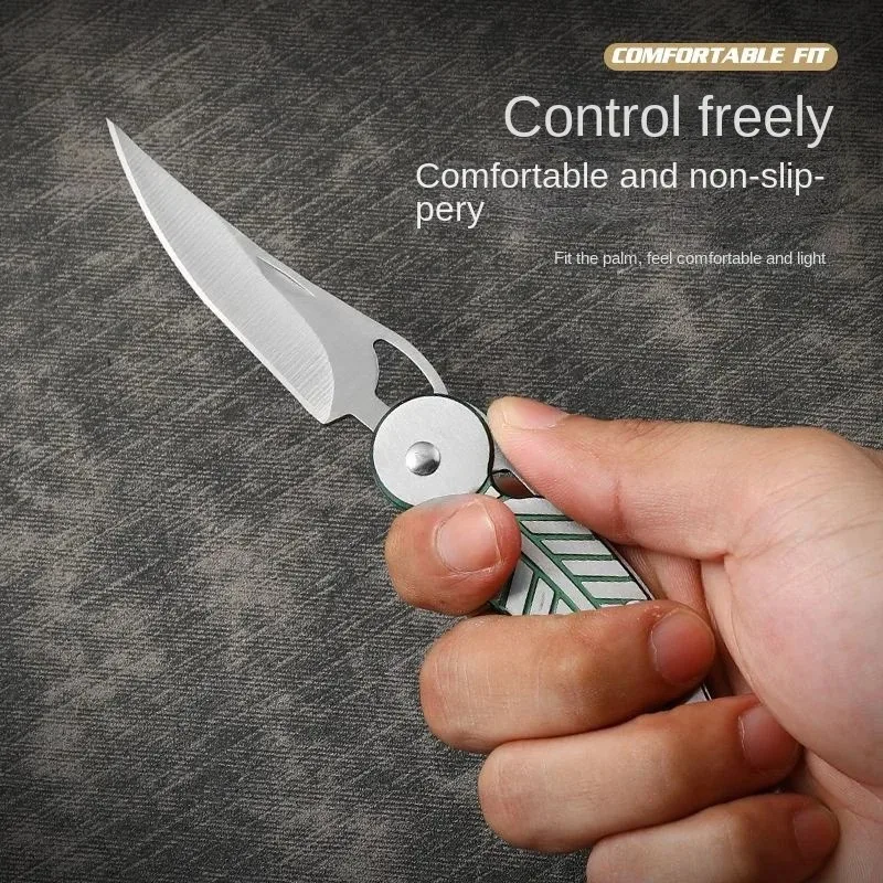 Outdoor creative leaf folding knife, EDC mini sharp folding knife, portable unboxing knife, stainless steel portable fruit knife