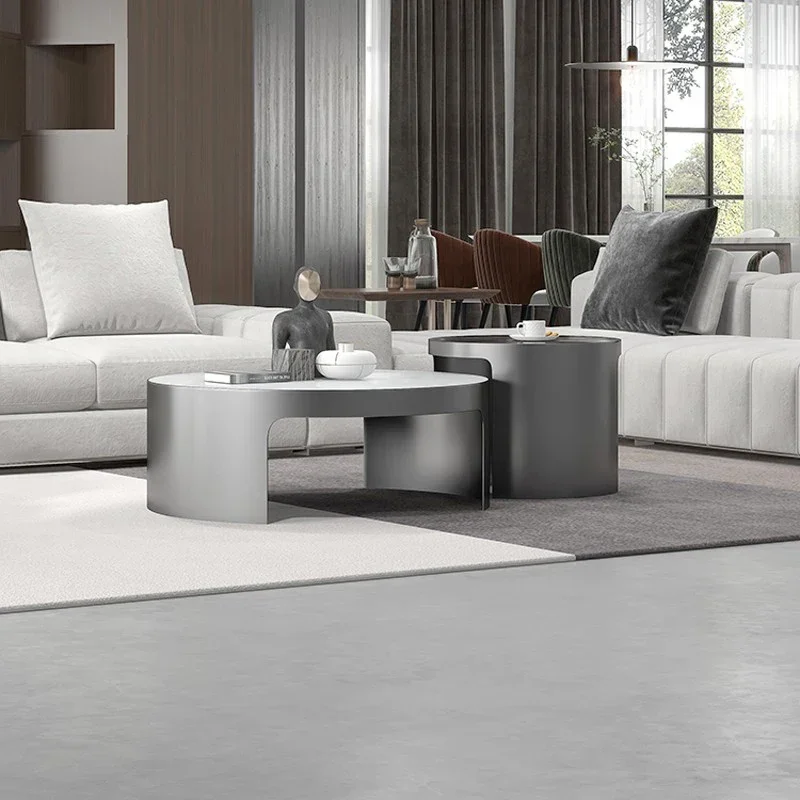 

Internet Celebrity Small Apartment Stone Plate Coffee Table High-Grade Light Luxury