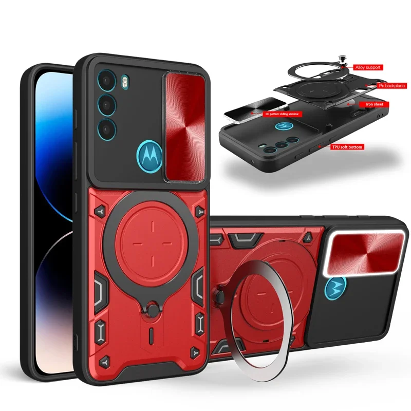 

Защитные чехлы для слайд-камеры для Motorola MOTO G200 G53 G54 G55 G56 G72 4G G71 G75 G86 G84 G85 5G Чехол с кольцевой подставкой для телефона Задняя крышка