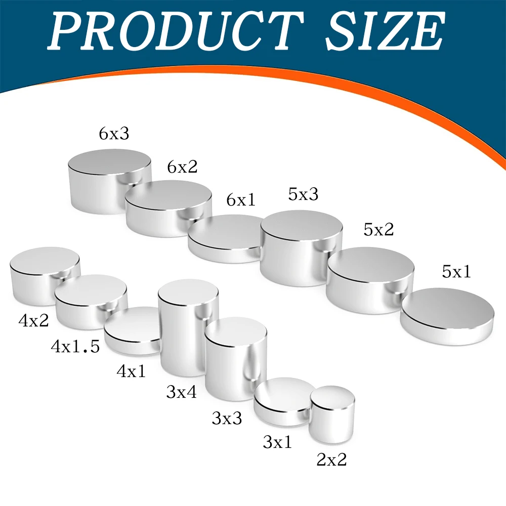 Strong Round Magnet 2x2/3x1/3x3/3x4/4x1/4x1.5/4x2/5x1/5x2/5x3/6x1/6x2/6x3mm N35 Magnetic NdFeB Neodymium Powerful Magnet