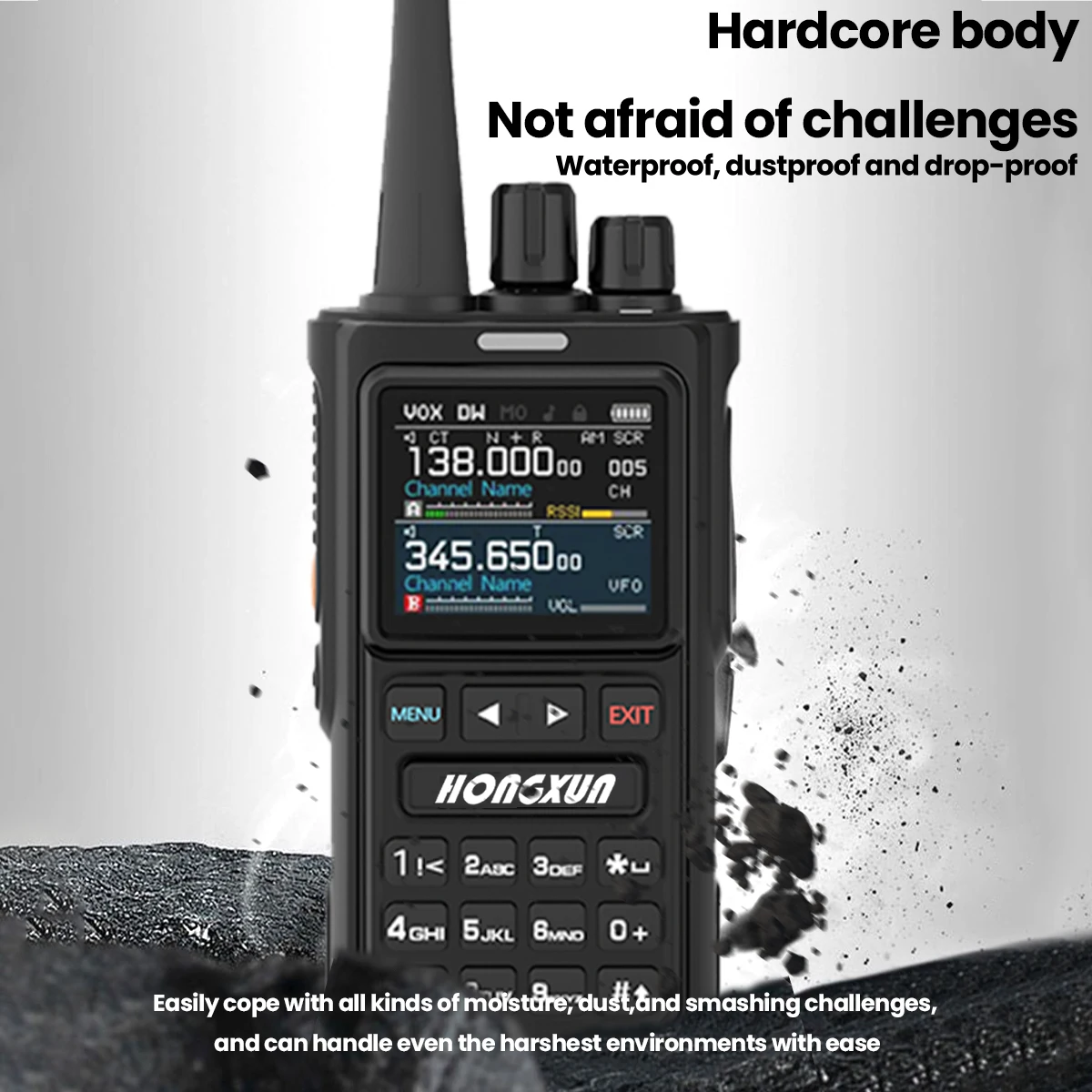 HX-8100 Nueva llegada Walkie Talkie aficionado de mano de doble banda Intercomunicador de doble vía de 15 km con control Vox