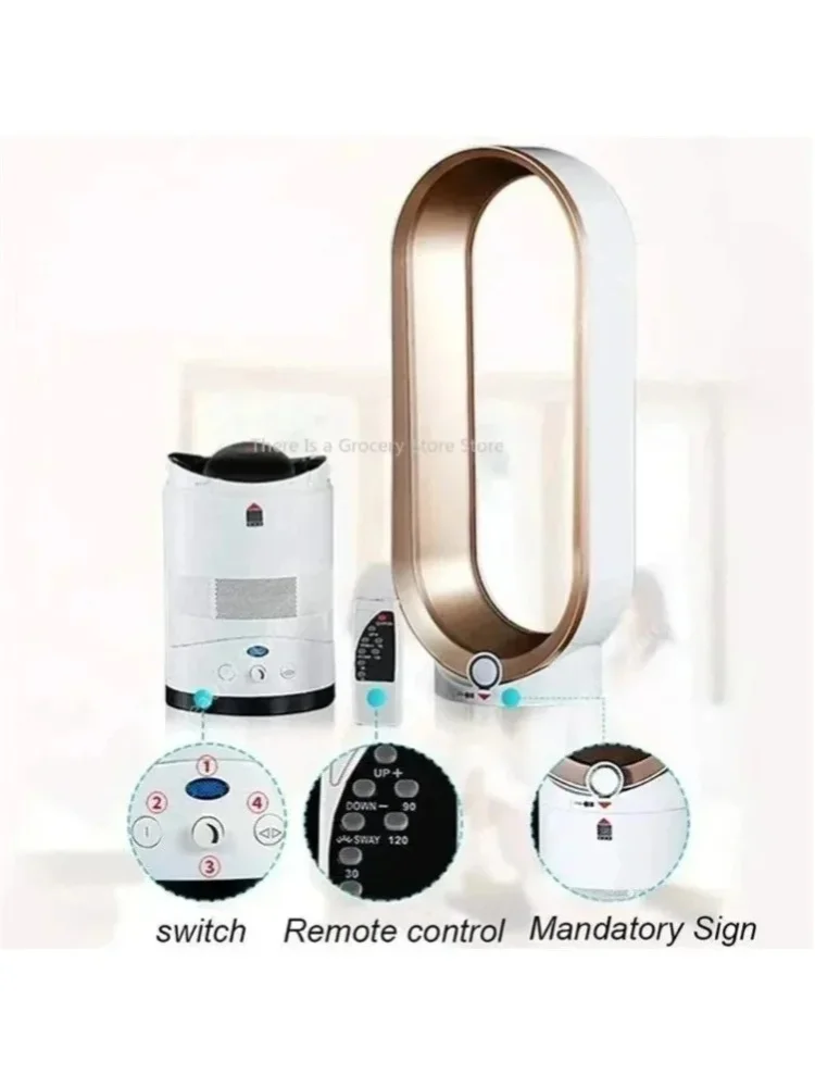 Blattloser Ventilator Elektrischer Kühlluftturmventilator mit Fernbedienung Intelligenter Geräuscharmer 16-Zoll-Standventilator Blattloser Bodenlüfter