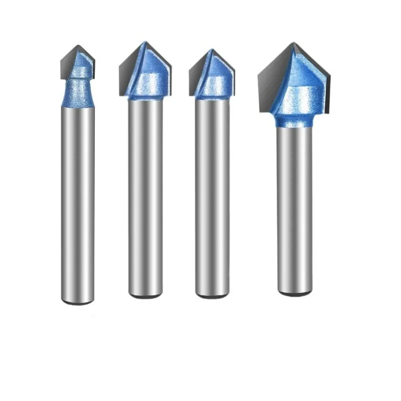 90 degree knife 45 degree bevel knife conical milling cutter open bevel trimming engraving woodworking drill