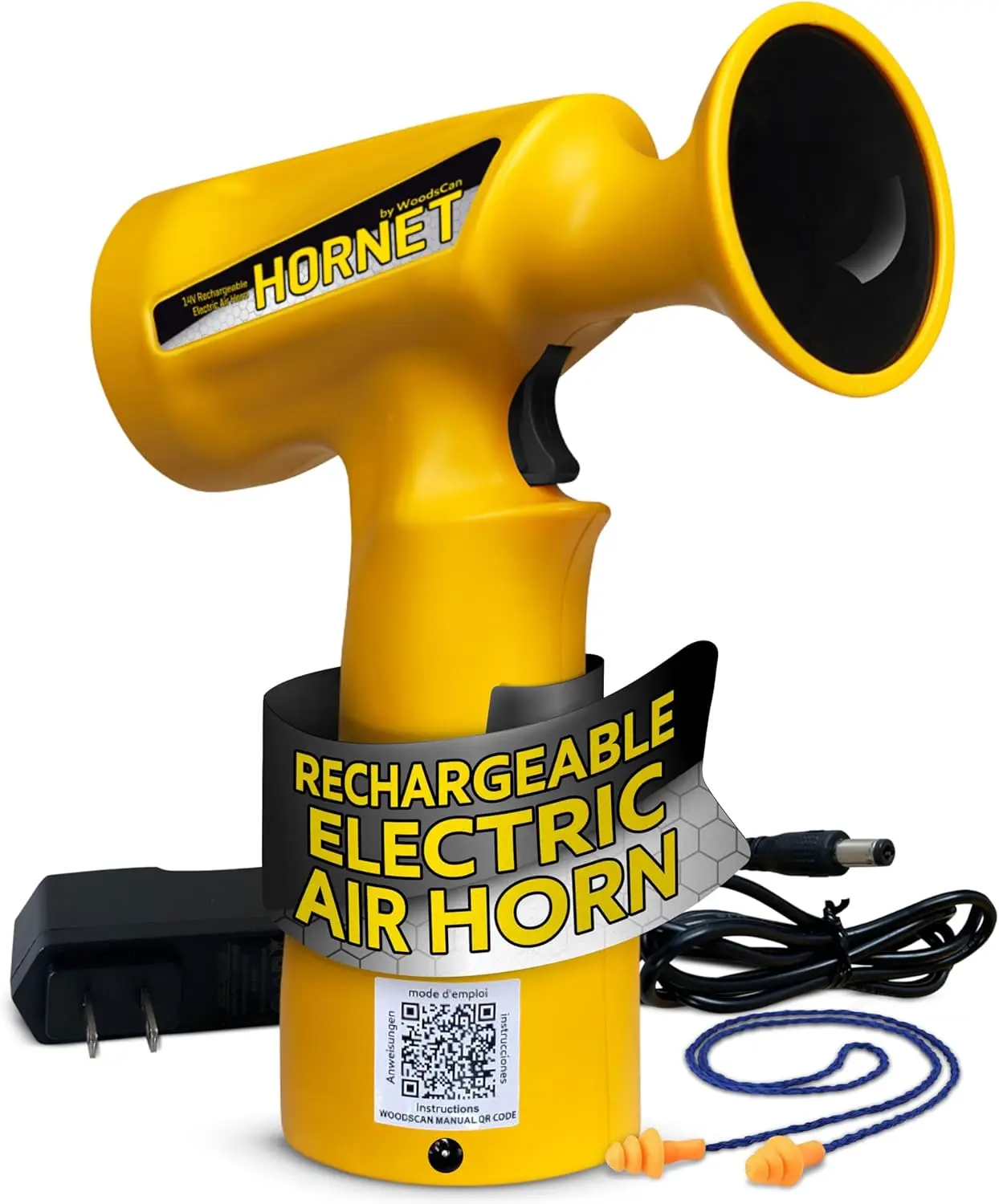 

Перезаряжаемый электрический воздушный гудок, 121 дБ, сверхгромкое устройство безопасности для экстренных ситуаций, морского применения, водного транспорта, защиты от животных - 2000 сигналов