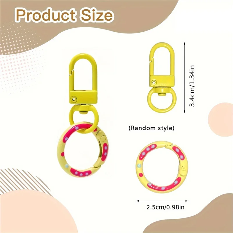 ABAE-For KEYRINGS Buckle، ملحقات الحقائب، 12 لونًا على شكل حرف O مشابك مخلب جراد البحر المستديرة، مشابك حلقة مفاتيح معدنية لطيفة #5