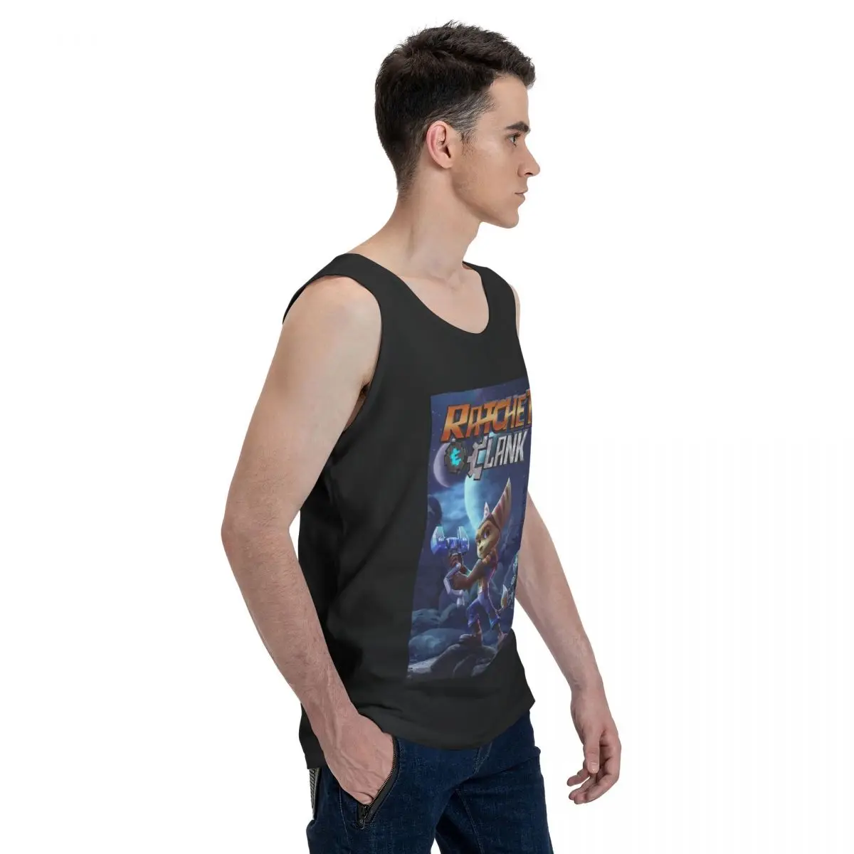 Ratchet And Clank Essential Collection 100% Cotton Men's Sweatshirt Vest Sleeveless Clothing Tees Men Tank Tops T-shirt