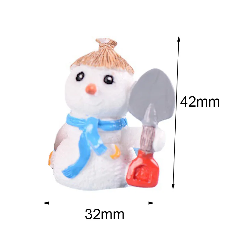 1PC Christmas Miniatures Resin Mini Snowman Figurines Ornaments Decoration for Crafts Snow Globes New Year Xmas Gift Box Decor