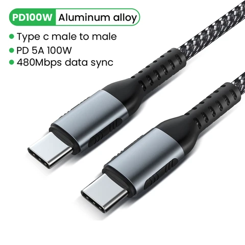 Кабель NNBILI USB C — USB Type C для MacBook Quick Charge 4.0 PD 100 Вт 5 А, быстрая зарядка для Samsung Xiaomi 10, зарядный кабель 1/2 м — фото товара