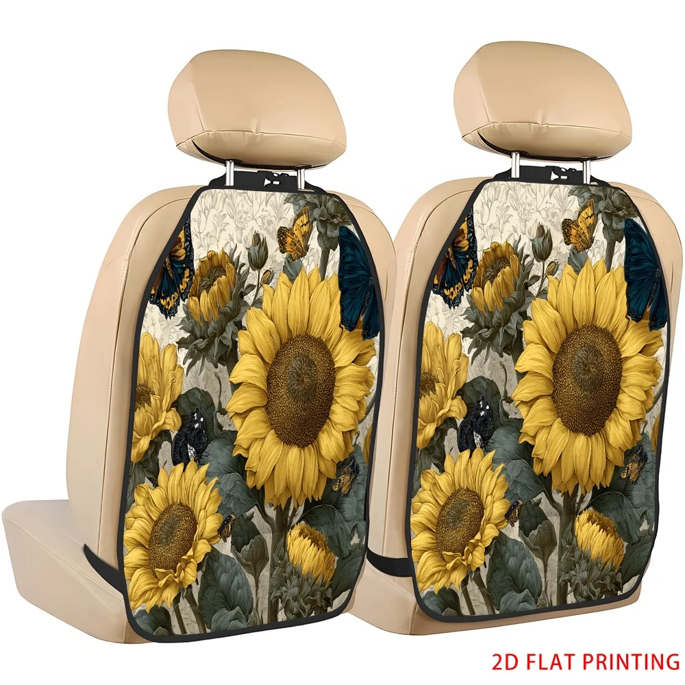 2D Plane Printing 2pcs Backseat Protector Seat Covers Individuation Decoration Animal Friends Pattern Applies To Various Models
