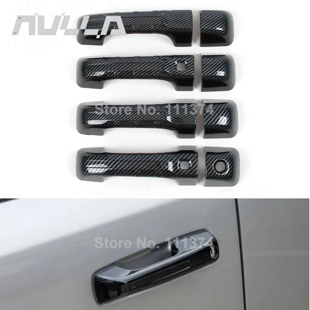 

For Dodge RAM 1500 RAM 2019 -2023 2024 2025 Door Handle Cover Keyless Entry Cap Shell Frame Carbon Look Accessories