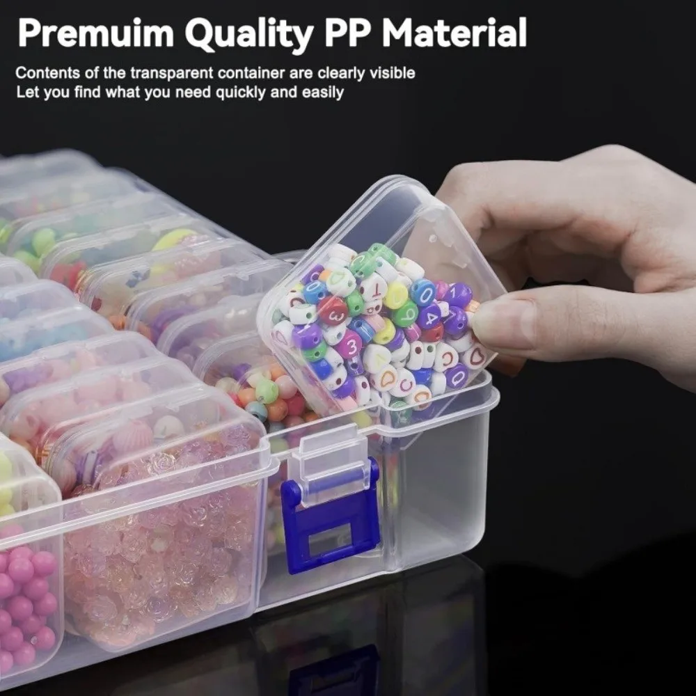 44 Compartments Plastic Storage Box with Dustproof Lid Transparent Hardware Parts Box Independent Compartments