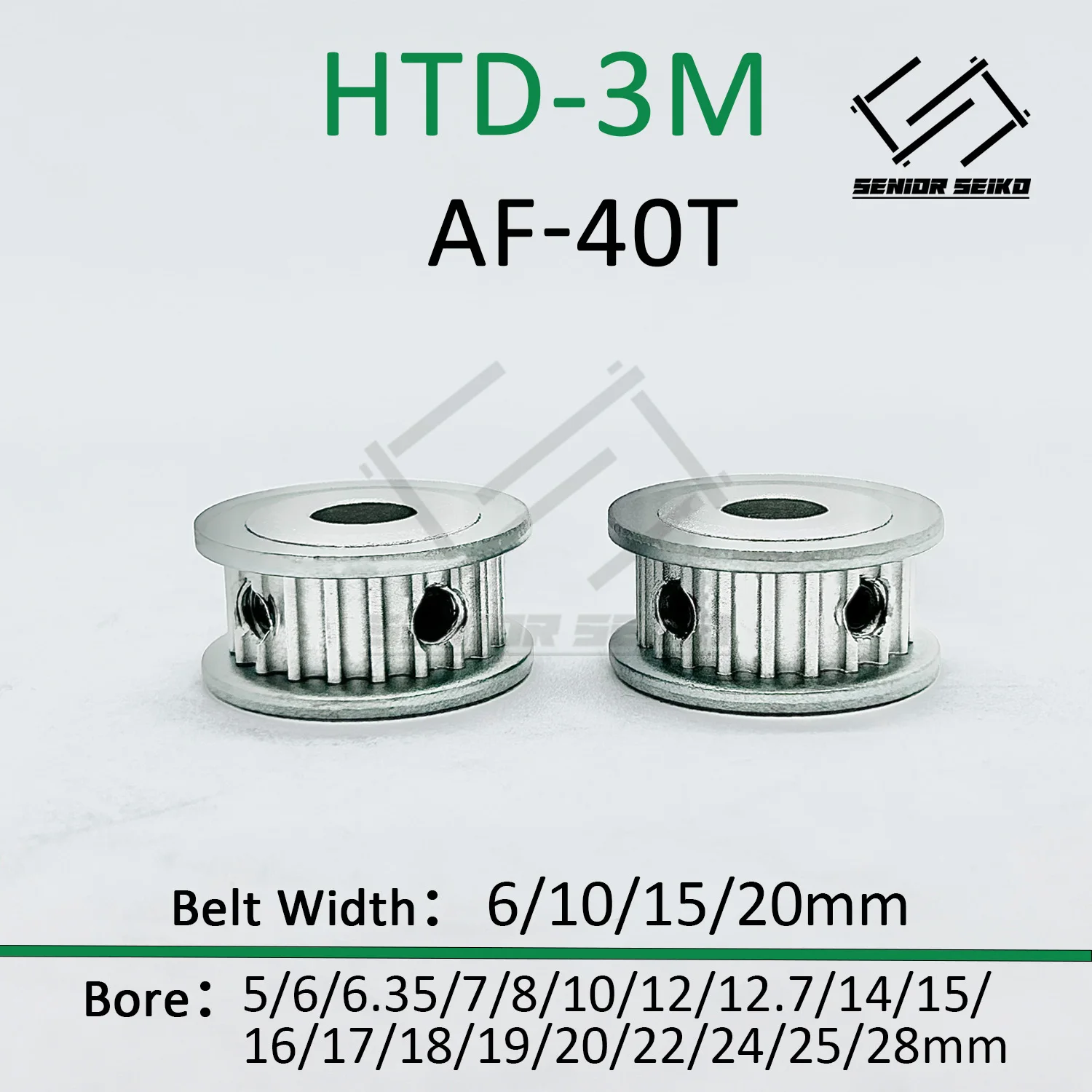 

HTD3M 40T AF Timing Pulley 3M HTD 40teeth Belt Width 6/10/15/20mm Bore 4-20mm 40Teeth Synchronous Wheel Pitch 3mm Belt Pulley