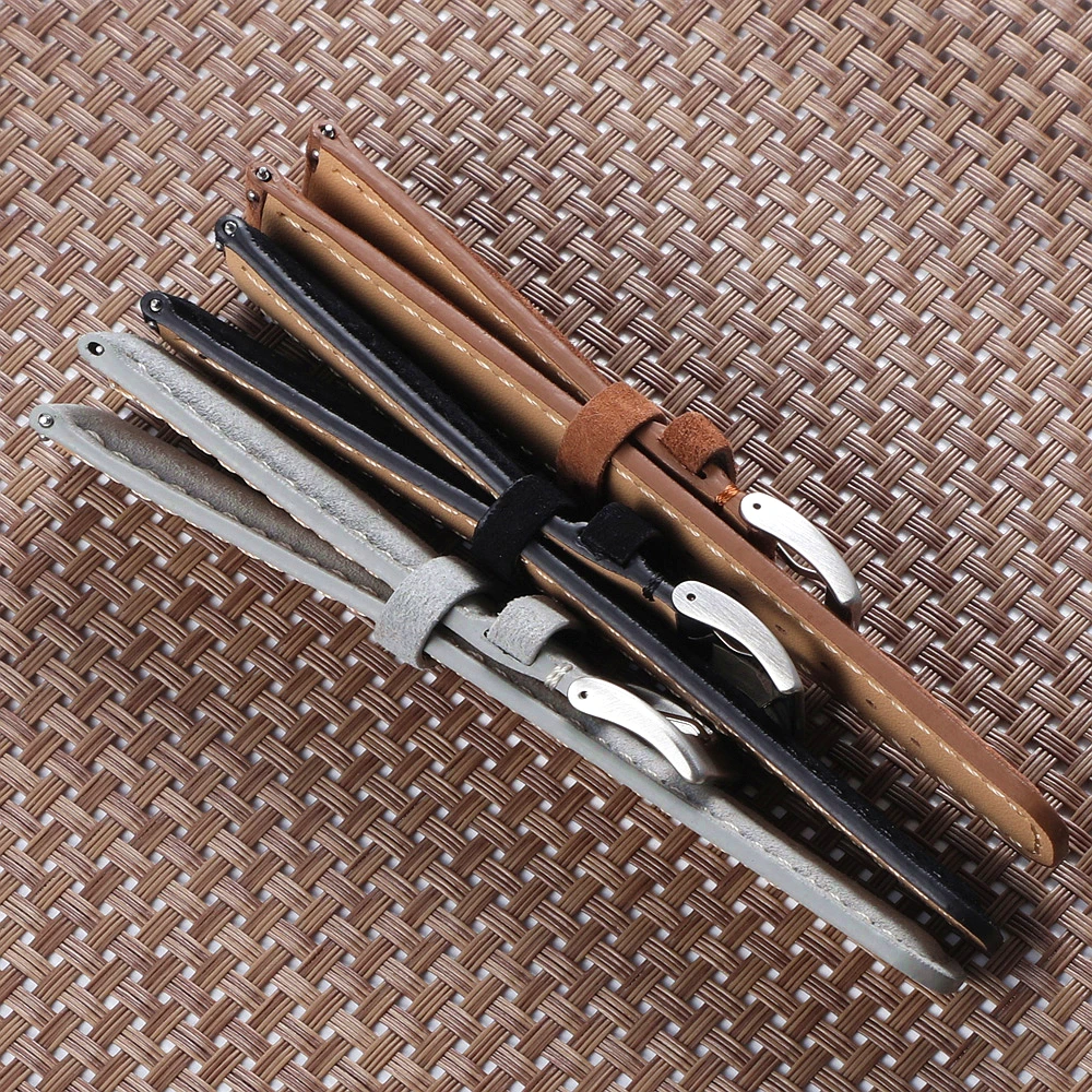 الكلاسيكية الجلد المدبوغ حزام (استيك) ساعة 18 مللي متر 20 مللي متر 22 مللي متر العالمي خمر الجلود الإفراج السريع لينة معصمه حزام للرجال