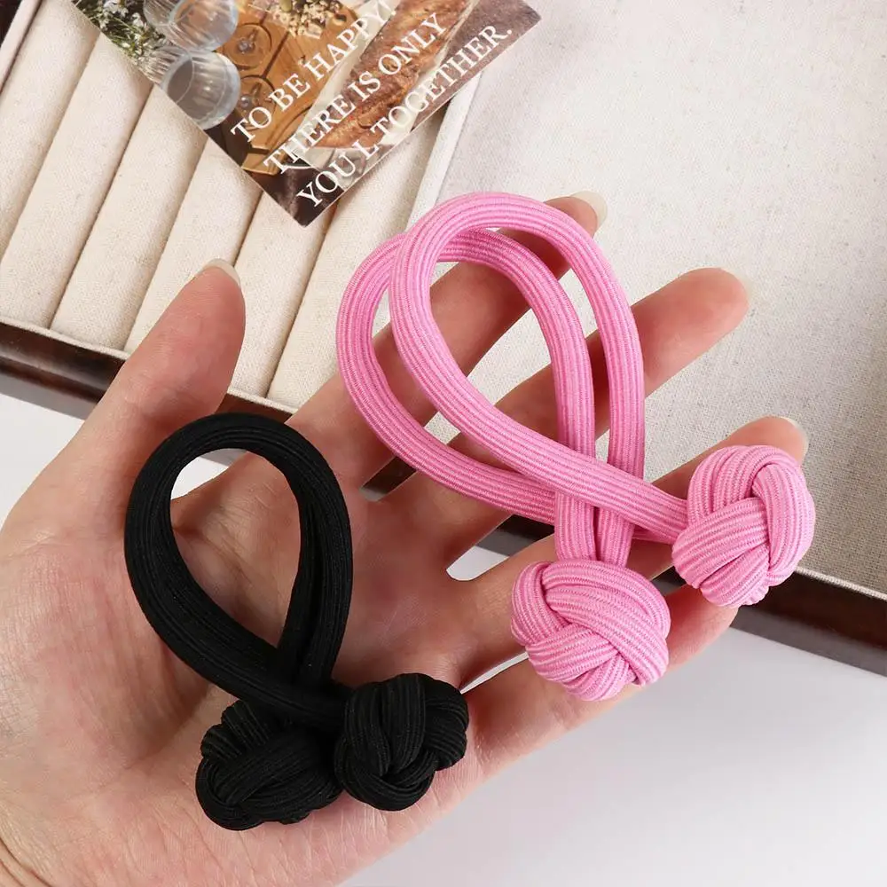 Elegant Solid Color Chinese Knot Hair Rope Rubber Dopamine Style Elastic Hair Ring Ins Ethnic Korean Rubber Band Female/Girls
