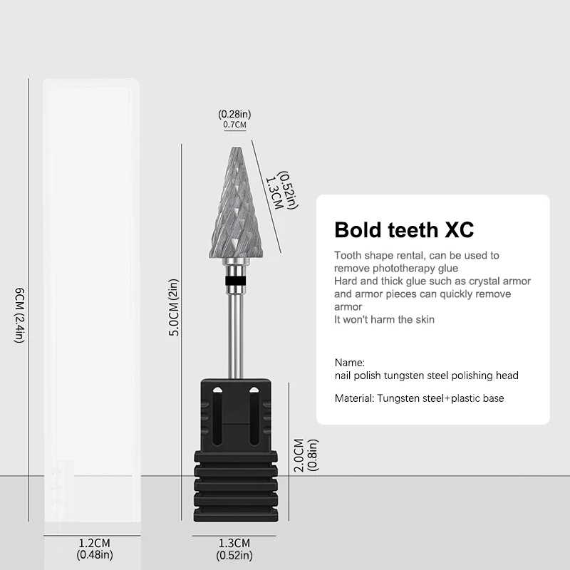 Tungsten Steel Milling Cutters For Manicure, Removing Gel Polish Nail Drill Bits Umbrella Shape Electric Equipment Tools