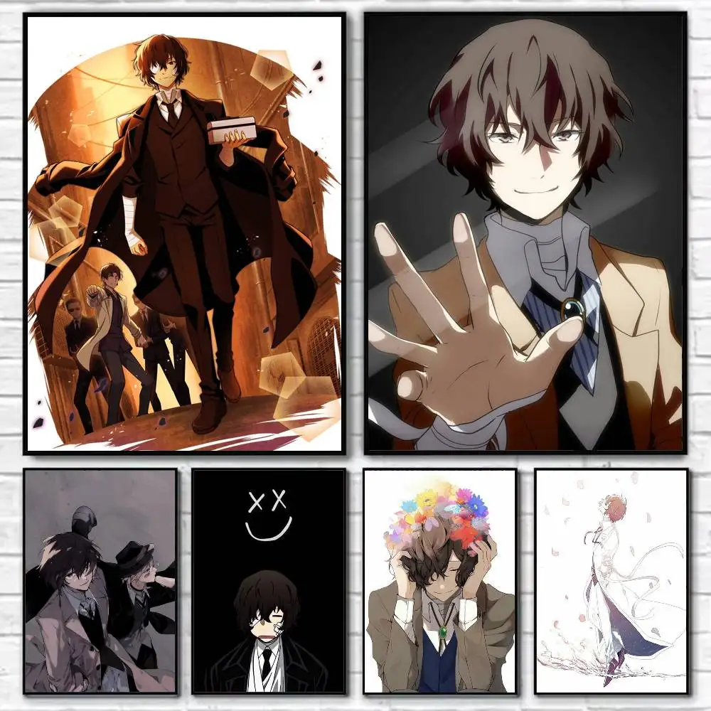 Bungo Stray Dogs D-Dazai Osamu Poster Self-adhesive Art Waterproof Paper Sticker Coffee House Bar Room Wall Decor