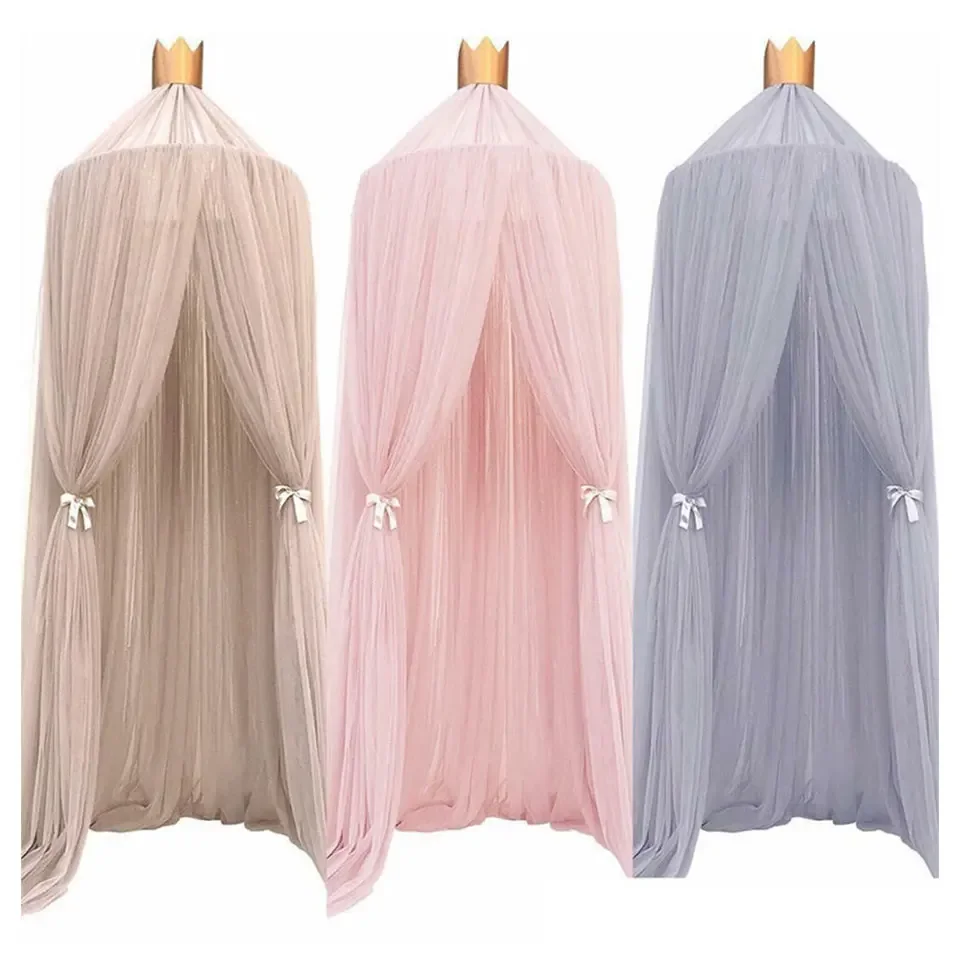 Mosquito Net with FREE Stars Hanging Tent Baby Bed Crib Canopy Tulle Curtains for Bedroom Play House Tent for Kids Room Decor