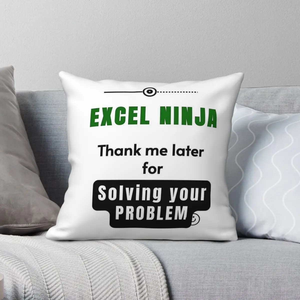 Excel Master Ninja Square Pillowcase Polyester Linen Velvet Pattern Zip Decor Throw Pillow Case Home Cushion Case
