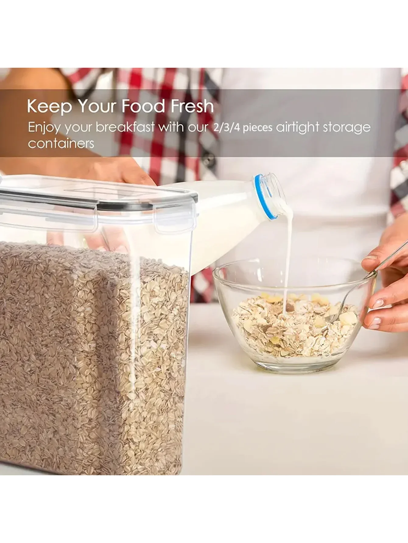 뚜껑과 스티커가있는 8pcs 2,5L 밀폐 식품 저장 용기, 비스킷 차 사탕 캔, 애완 동물 스낵 캔, 주방 ge