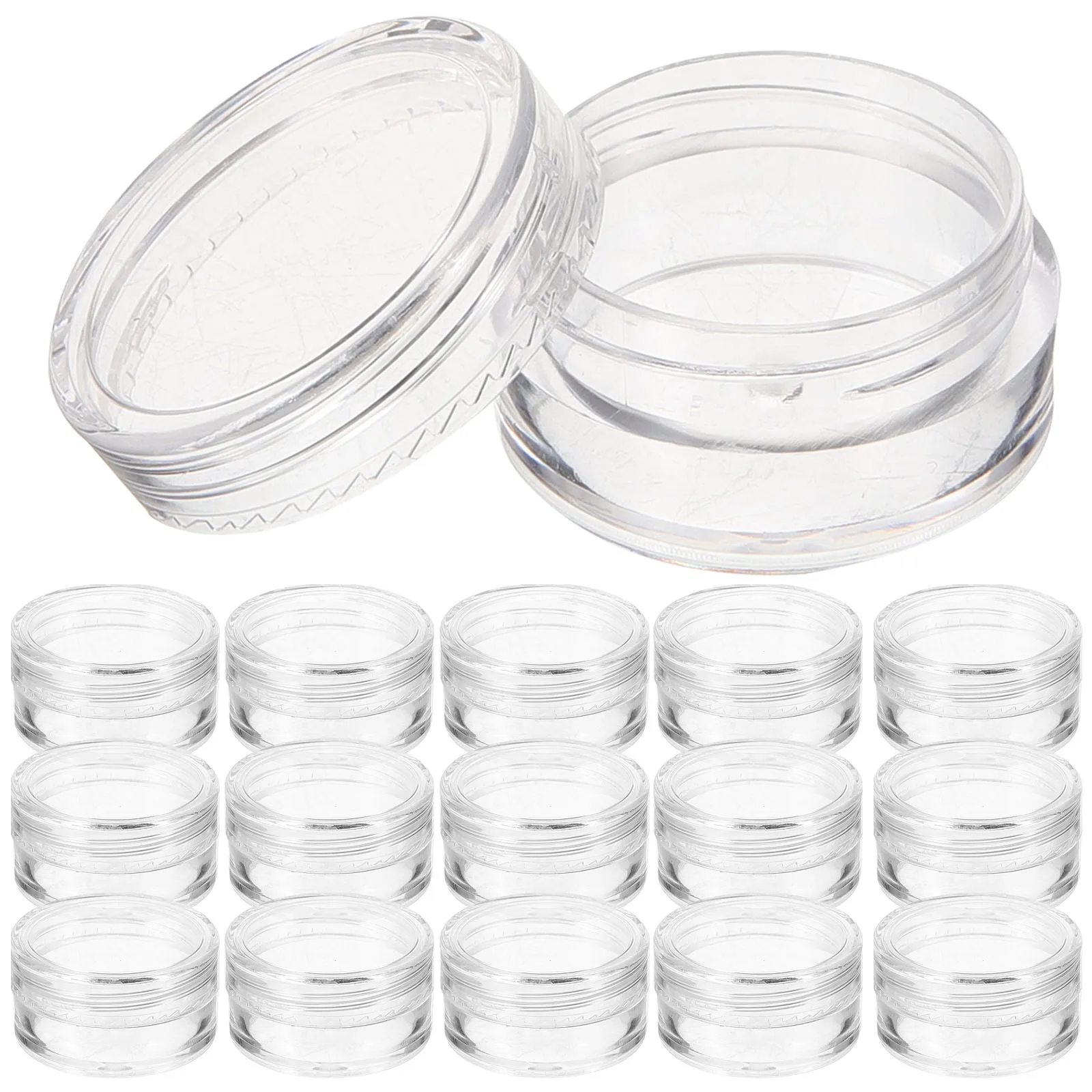 

20Pcs Plastic Transparent Cream Bottles Mini Screw Thread Travel Containers for Creams Balms Eyeshadow Ointments