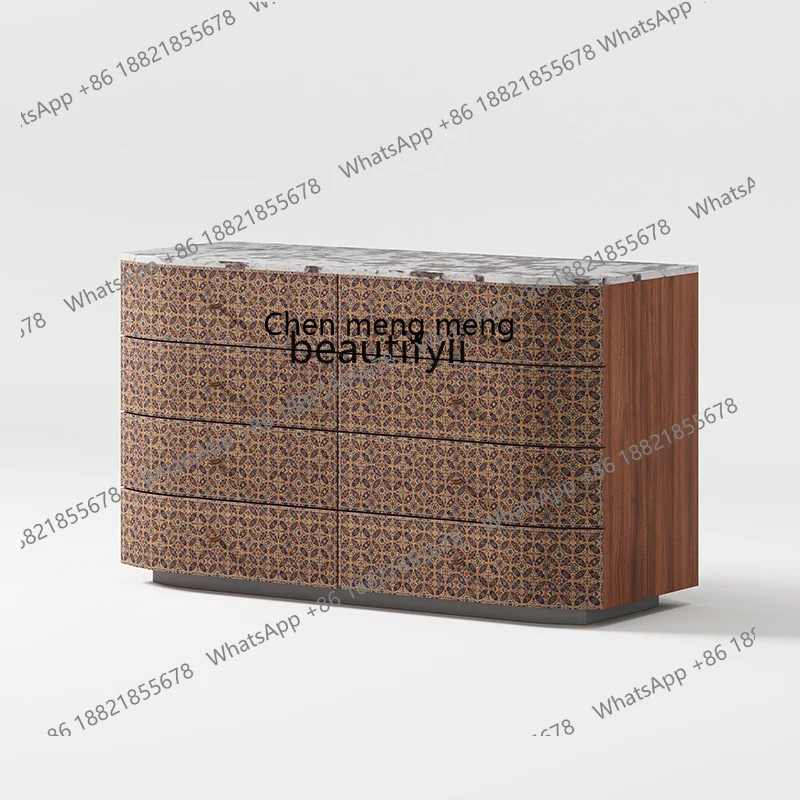 

Italian Minimalist Light Luxury High-End Living Room Entryway Six-Drawer Cabinet Bedroom Storage Cabinet H