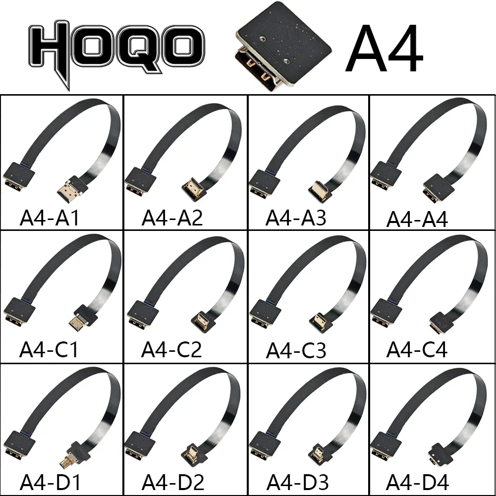 HD A4 series Ultra-thin flexible cable  Aerial Photography flat FFC Cable flexible hd to mini/micro hd mi ribbon wire