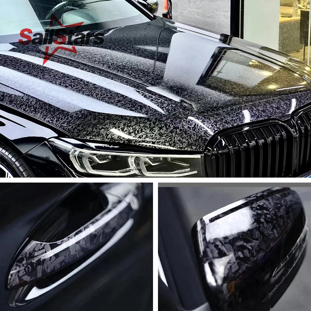 Forged Carbon Fiber Vinyl Wrap Multiple Sizes DIY Vehicle Sticker Cover Motorcycle Anti Scratch Decoration Wrapping
