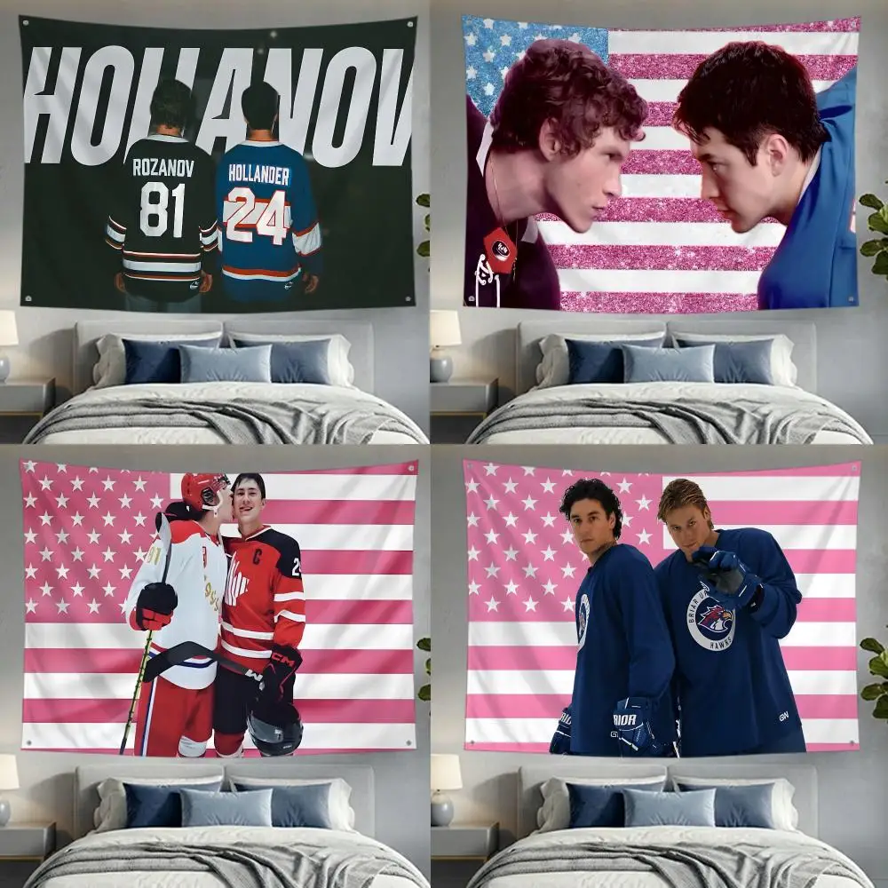 Novel Romance Heated Rivalry Flags Lightweight no edging four rings hanging for indoor and outdoor decor