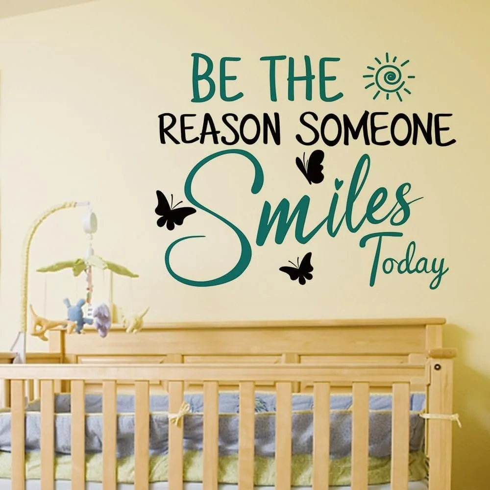 Inspirational Quotes Wall Stickers Be The Reason Someone Smiles Today Vinyl Lettering Decals Vinyl Wall Art Decal Positive